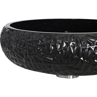 440mm het Schipgootsteen rond Gelakt Buitencrystal ball shape van de Hoogte Zwarte Badkamers