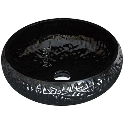 440mm het Schipgootsteen rond Gelakt Buitencrystal ball shape van de Hoogte Zwarte Badkamers