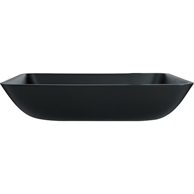 Berijpt Crystal Stone Bathroom Wash Basins Rechthoekig Zwart Matte Vessel Sink