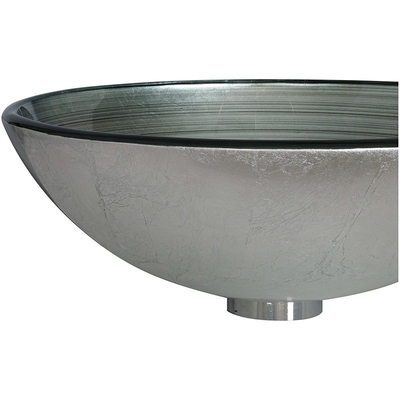 De zilver Aangemaakte Geborstelde Lijn van de Glasgootsteen Schip met Folie 420 * 420 * 145mm