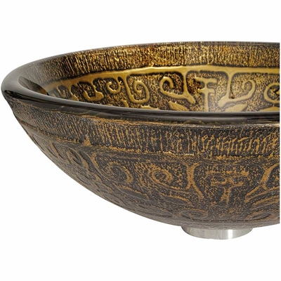 De bruine Aangemaakte Ijdelheid van de Glasgootsteen om 45mm 12mm Badkamerscountertop