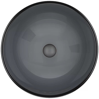 Het cirkelcountertop Met de hand gemaakte Aangemaakte Glas Gray Vessel Bathroom Sink van het Wasbassin