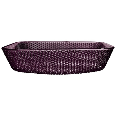 Vlotte Countertop Ijdelheidsgootstenen Diamond Purple Crystal 12mm Vierkante Gootstenen van de Glasbadkamers