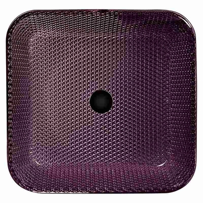 Vlotte Countertop Ijdelheidsgootstenen Diamond Purple Crystal 12mm Vierkante Gootstenen van de Glasbadkamers