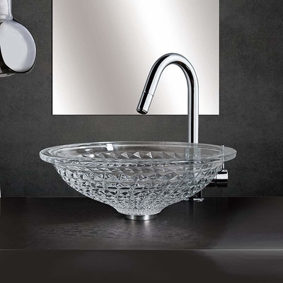 Rond Crystal Wash Basins Hand Wash 415mm 140mm voor het Afgietsel van de Hotelmatrijs