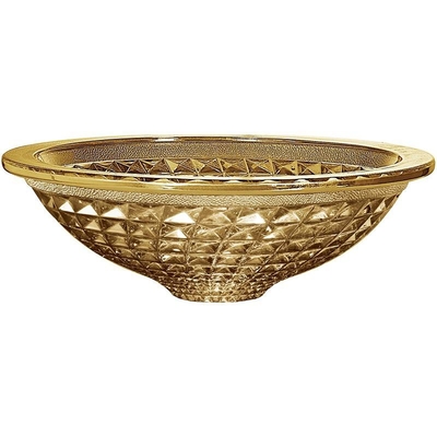 De verchroomde Duidelijke van de de Gootsteen Gouden Was van de Glaskom Hand Modern Crystal Bathroom Vanity