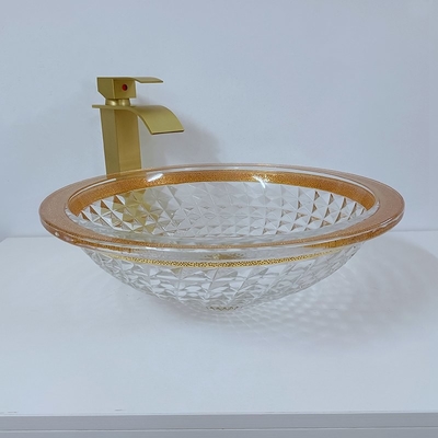 Gouden Bassin van de Rand Kleurrijk Was 450mm Elegant Diamond Deep Vessel Cone Shape