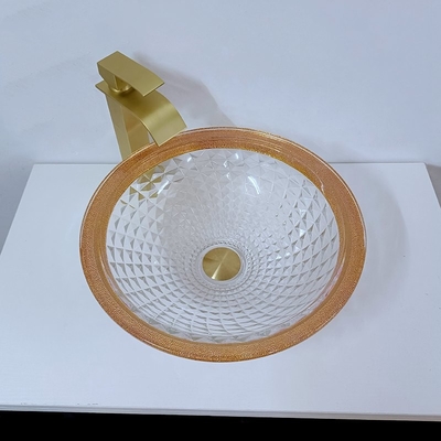 Gouden Bassin van de Rand Kleurrijk Was 450mm Elegant Diamond Deep Vessel Cone Shape