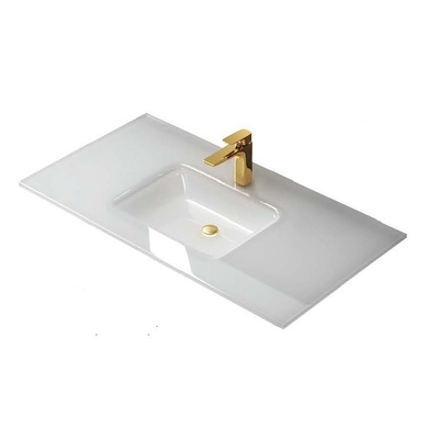 Aangepaste Badkamers Aangemaakte van het de Ijdelheids Enige of Dubbele Schip van de Glasgootsteen de Gootsteencountertop