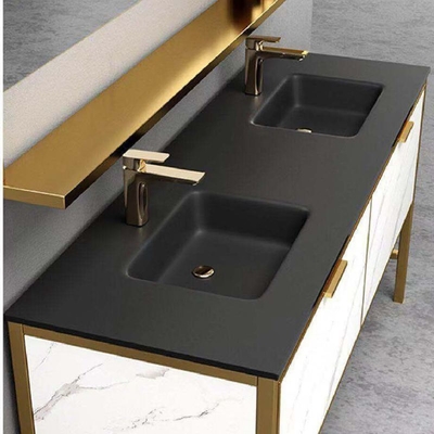 Aangepaste Badkamers Aangemaakte van het de Ijdelheids Enige of Dubbele Schip van de Glasgootsteen de Gootsteencountertop