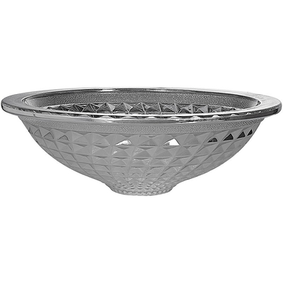 De zilveren Trechter Gevormde Crystal Wash Basins Chromed Etched-Gootstenen van het Glasschip