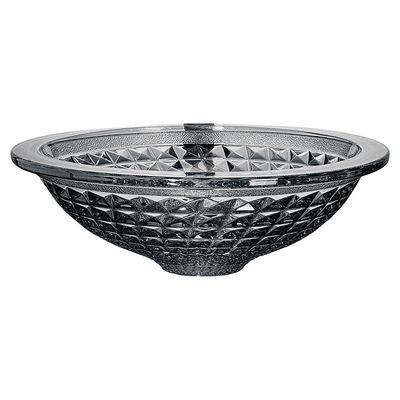 Cirkel Met de hand gemaakte Crystal Wash Basins Vessel Glass-Grijze Badkamerstrechter Gevormde Rook