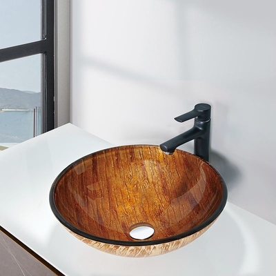 Countertop Aangemaakte de Smeltingscountertop van de Glasgootsteen Hete Bruine Kleur