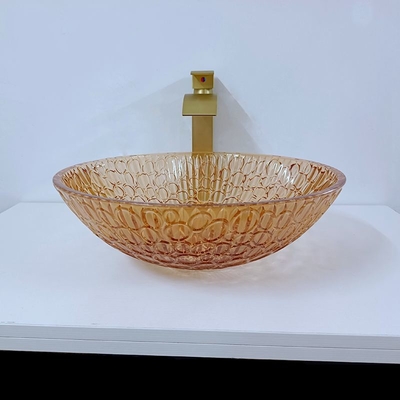 Van de het Schipgootsteen van het douaneglas het Ondiepe Ronde Grote Moderne Ronde Kristal