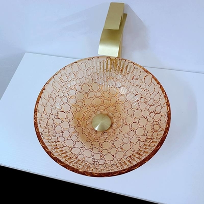 Van de het Schipgootsteen van het douaneglas het Ondiepe Ronde Grote Moderne Ronde Kristal