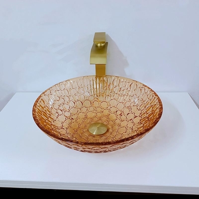 Van de het Schipgootsteen van het douaneglas het Ondiepe Ronde Grote Moderne Ronde Kristal