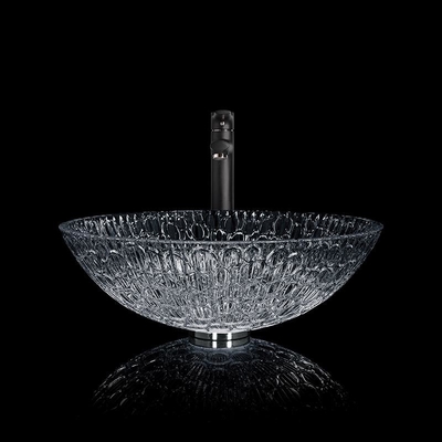 Gelakte Ontworpen Modern van Crystal Wash Basins Black Round van het Hoekkabinet