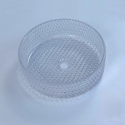 395mm Ronde van de het Bassinhand van de Glaswas Was 45mm Dia No Hole For Hotel-Badkamers