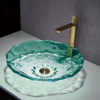 Duidelijke van het de Wasbassin van het Badkamersglas OEM van de de Kleuren Recentste Stijl Groene