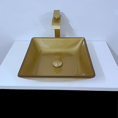 400m van het de Gootsteen het Vierkante Schip van het Toiletbassin Vlotte Geborstelde Goud Aangemaakte Glas