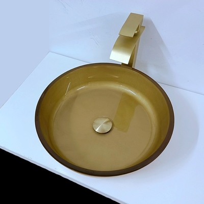 110mm Hoogte Geborstelde Kom 420mm van het Glasbassin Lengte om Cirkelschipgootsteen