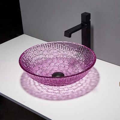 395mm Crystal Wash Basins Round 130mm Purper Bassin van de Badkamerskom
