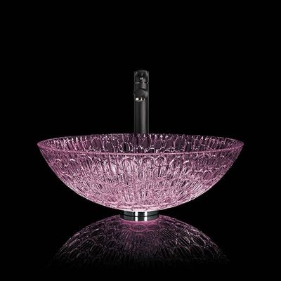 395mm Crystal Wash Basins Round 130mm Purper Bassin van de Badkamerskom