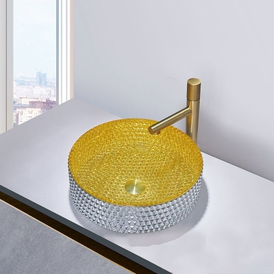 OEM de Stevige van de Glaswas Binnenlandse 120mm Hoogte van het Bassin Gouden Kleur