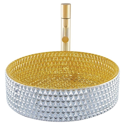 OEM de Stevige van de Glaswas Binnenlandse 120mm Hoogte van het Bassin Gouden Kleur