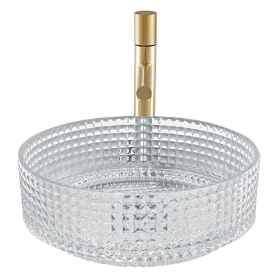 Het Europese Cilinder Gevormde Bassin van de Glaswas Crystal Clear Sink Diemater 14,8“