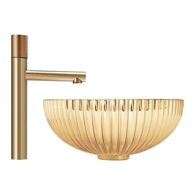 De ovale van de de Kleurenbadkamers van Vormcrystal glass vessel basins in 24K Gouden Kom van het de Gootsteenbassin
