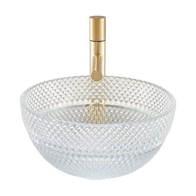 De Badkamerscountertop van Crystal Clear Glass Vessel Basins Calathiform Gootstenen