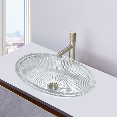 De ééndelige Vormende Gootsteen van het Glasschip werpt 550mm snakt Geen Overstroming
