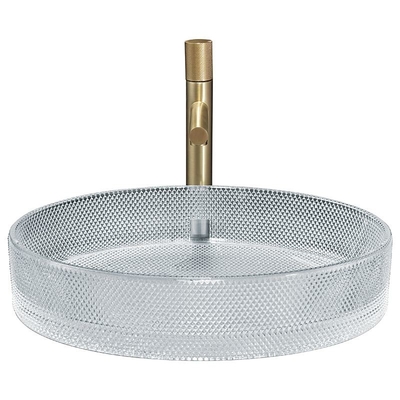 Opgezet Countertop van kras Bestand Crystal Clear Glass Vessel Basins