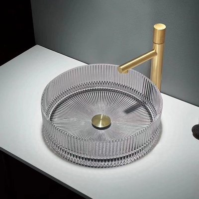 Kleurrijke Crystal Glass Wash Basin Cylindrical-Vormcountertop Bassinkom