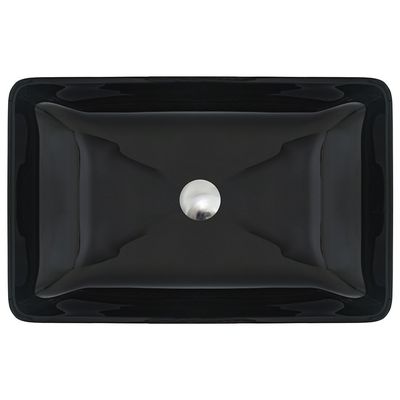 De hoge Glanzende Bassins van de Badkamerswas Zwart Crystal Stone Glass Vessel Sinks