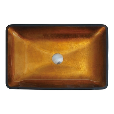 Gouden Countertop Opgezette Met de hand gemaakte de Bassins Vlotte Binnenlands en Buitenkant van de Badkamerswas