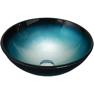 Badkamers Aangemaakte van het de Wasbassin van de Glasgootsteen Zwarte Blauwe Ronde de Kom Gemakkelijke Schoon