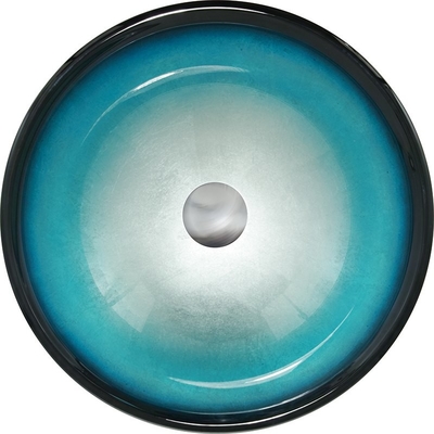 Badkamers Aangemaakte van het de Wasbassin van de Glasgootsteen Zwarte Blauwe Ronde de Kom Gemakkelijke Schoon