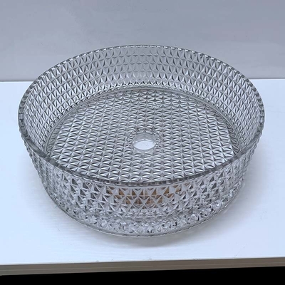 Italiaans Ontwerp Crystal Glass Vessel Basins Transparent Licht Gray Color Countertop