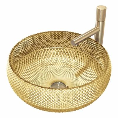45mm van de het Glaswas van het Afvoerkanaalgat Countertop van de het Bassin18k Gouden Kleur Gootstenen voor Restaurant