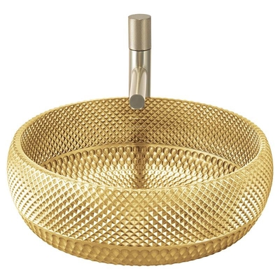 45mm van de het Glaswas van het Afvoerkanaalgat Countertop van de het Bassin18k Gouden Kleur Gootstenen voor Restaurant