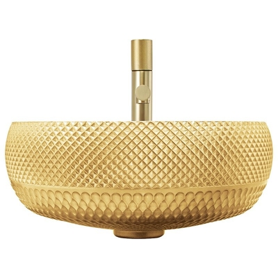 Gegalvaniseerd met een laag bedekkend van de Bassinscrystal bath wash sinks in 18K van het Glasschip de Gouden Kleur