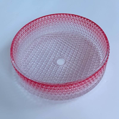 Moderne het Bassinkom die van het Gradiënt Rode Glas Crystal Bathroom Vanity Sink gieten