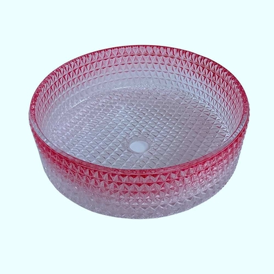 Moderne het Bassinkom die van het Gradiënt Rode Glas Crystal Bathroom Vanity Sink gieten