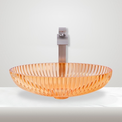 Op het aanrecht gemonteerde glazen wasbakken van glas voor wastafel in de badkamer 530 mm