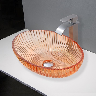 Op het aanrecht gemonteerde glazen wasbakken van glas voor wastafel in de badkamer 530 mm