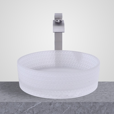 Wandgemonteerde glazen wastafel Zuur Mat Badkamer Countertop Vessel Sinks 24 maanden garantie