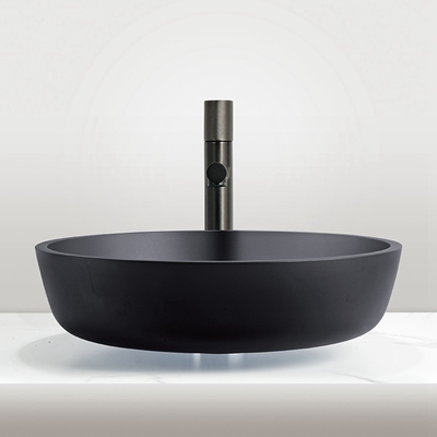 420*420*110mm Ronde wasbak met pop-up afvalgehard glas wasbak zonder overstroming