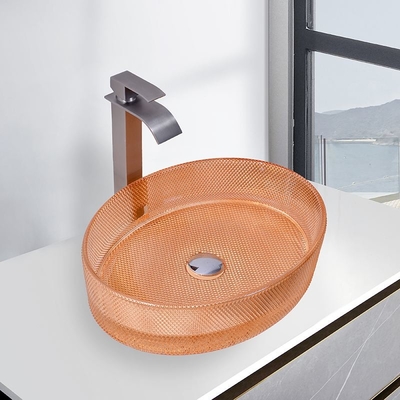 Ovale glazen wasbakken Modern oranje badkamer wasbakken